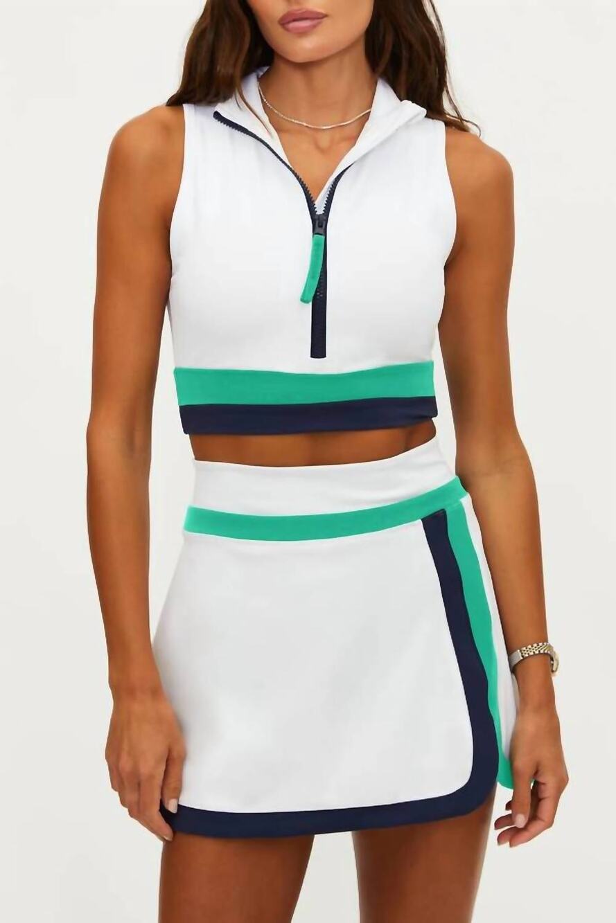 Beach Riot Etta Top S NWT White Twilight Tides Athletic Sports Bra Court Course